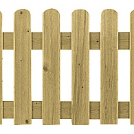 *Vuren Hek Relief Rond 60x180