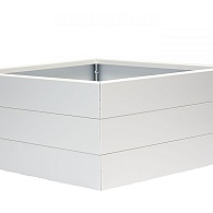*Plantenbak Modulair Wit 60x60x42 cm, met poten of zwenkwielen leverbaar; een bodem is verplicht.