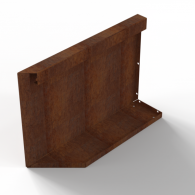 *Plantenbak Module+ Uitwendig hoekpaneel (B) 60x42 R CORTEN