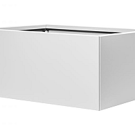 *Plantenbak Vlak Wit 90x60x60 cm, met poten of zwenkwielen leverbaar; een bodem is verplicht.