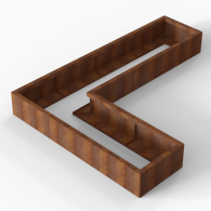 *Plantenbak Module+ Corten 240x180x28 cm (60cm diep)
