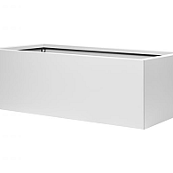 *Plantenbak Vlak Wit 120x60x40 cm, met poten of zwenkwielen leverbaar; een bodem is verplicht.