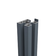 *Boston alu H paal 75x75mm L-124 cm RAL7016 incl. alu afwerkingsprofiel 6x24mm L-124cm