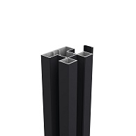 *Boston alu H paal 75x75mm L-190 cm RAL9005 incl. alu afwerkingsprofiel 6x24mm L-190cm