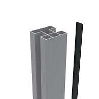 *Boston alu Klikprofiel 6x24mm L-190cm RAL9005 tbv alu H paal L-190cm