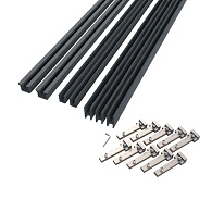 *Boston alu profielset voor hpl/glas 5x horizontaal 12x30mm L-175cm + 10 connecters RAL7016