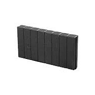 *Mini Quadrobandpalissade 6x25x50 cm Zwart