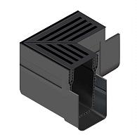ACO Slim-Line hoekst.incl.zwart alu rstr (koppelstuk geïntergreerd)