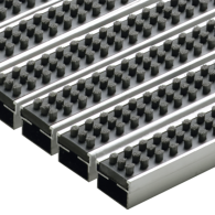 *Schoonlopermat aluminium met cassette borstel 75x50x2