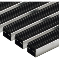 *Mat schoonl 60x40x2 CM alum + bber zwa.