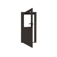 *Enkele deur Linksdraaiend Glas Zwart( losse roedes)