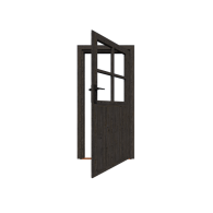 *Enkele deur Rechtsdraaiend Glas Zwart( losse roedes)