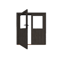 *Dubbele deur Glas Zwart ( losse roedes)