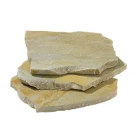 *Flagstone, Brasil Kwartsiet Yellow ( 4-8 stuks per m2 ) ( 75 kg per M2  ) € 0,70 per kg
