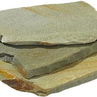 *Flagstone, Brasil Kwartsiet Green/Grey   ( 5-8 stuks per m2 ) ( 70kg per M2 )