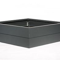 *Plantenbak Modulair Antraciet 60x60x28 cm, met poten of zwenkwielen leverbaar; een bodem is verplicht.