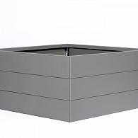 *Plantenbak Modulair Taupe 150x150x42 cm, met poten of zwenkwielen leverbaar; een bodem is verplicht.
