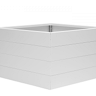 *Plantenbak Modulair Wit 90x90x70 cm, met poten of zwenkwielen leverbaar; een bodem is verplicht.