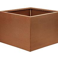 *Plantenbak Vlak Corten 60x60x40 cm, met poten of zwenkwielen leverbaar; een bodem is verplicht.