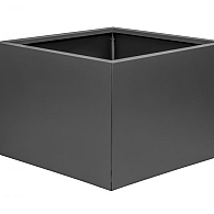 *Plantenbak Vlak Antraciet 60x60x40 cm, met poten of zwenkwielen leverbaar; een bodem is verplicht.