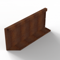 *Plantenbak Module+ Uitwendig hoekpaneel (B) 90x42 R CORTEN