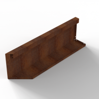 *Plantenbak Module+ Uitwendig hoekpaneel (B) 90x28 R CORTEN