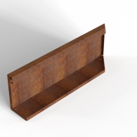 *Plantenbak Module+ Uitwendig hoekpaneel (B) 90x28 L CORTEN