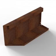 *Plantenbak Module+ Uitwendig hoekpaneel (B) 60x28 R CORTEN