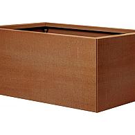 *Plantenbak Vlak Corten 90x60x80 cm, met poten of zwenkwielen leverbaar; een bodem is verplicht.