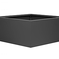 *Plantenbak Vlak Antraciet 90x90x80 cm, met poten of zwenkwielen leverbaar; een bodem is verplicht.