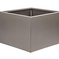 *Plantenbak Vlak Taupe 60x60x60 cm, met poten of zwenkwielen leverbaar; een bodem is verplicht.