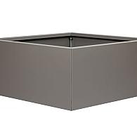 *Plantenbak Vlak Taupe 90x90x80 cm, met poten of zwenkwielen leverbaar; een bodem is verplicht.