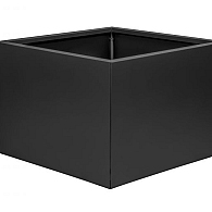 *Plantenbak Vlak Grafietzwart 60x60x60 cm, met poten of zwenkwielen leverbaar; een bodem is verplicht.