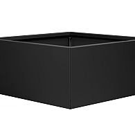 *Plantenbak Vlak Grafietzwart 90x90x60 cm, met poten of zwenkwielen leverbaar; een bodem is verplicht.