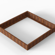 *Plantenbak Module+ Corten 210x210x28 cm