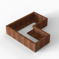 *Plantenbak Module+ Corten 120x120x28 cm (60cm diep)