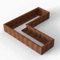 *Plantenbak Module+ Corten 180x180x28 cm (60cm diep)