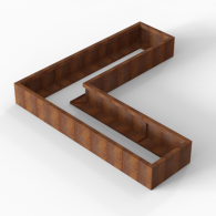 *Plantenbak Module+ Corten 210x210x28 cm (60cm diep)