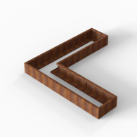 *Plantenbak Module+ Corten 240x240x28 cm (60cm diep)