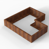 *Plantenbak Module+ Corten 150x150x28 cm (90cm diep)