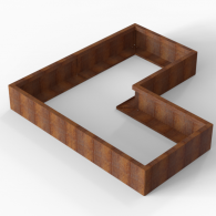 *Plantenbak Module+ Corten 180x180x28 cm (90cm diep)