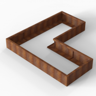 *Plantenbak Module+ Corten 210x210x28 cm (90cm diep)