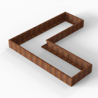 *Plantenbak Module+ Corten 270x270x28 cm (90cm diep)