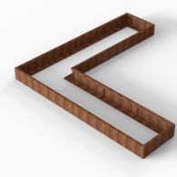 *Plantenbak Module+ Corten 360x360x28 cm (90cm diep)