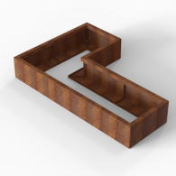 *Plantenbak Module+ Corten 180x120x28 cm (60cm diep)