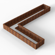 *Plantenbak Module+ Corten 330x240x28 cm (60cm diep)
