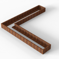 *Plantenbak Module+ Corten 330x330x28 cm (60cm diep)
