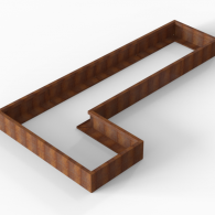 *Plantenbak Module+ Corten 360x180x28 cm (90cm diep)