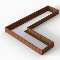 *Plantenbak Module+ Corten 360x270x28 cm (90cm diep)