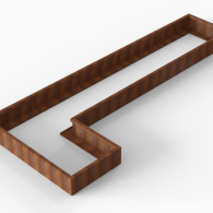 *Plantenbak Module+ Corten 450x180x28 cm (90cm diep)